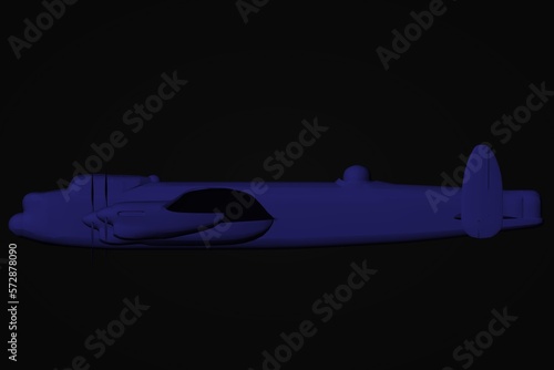 3d illustration. A four -engine heavy English bomber from the Second World War