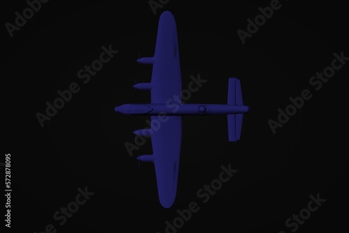 3d illustration. A four -engine heavy English bomber from the Second World War