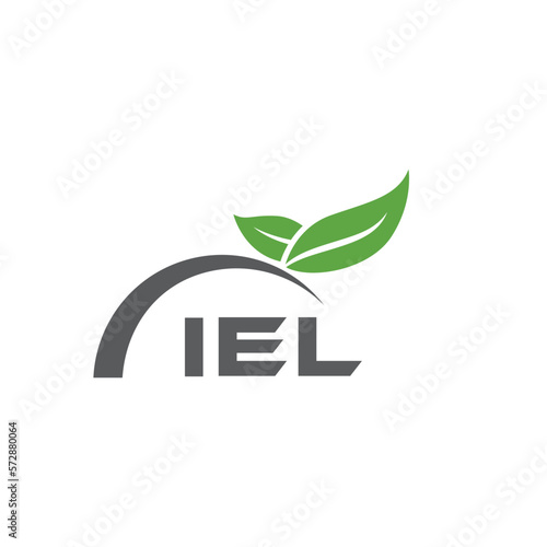 IEL letter nature logo design on white background. IEL creative initials letter leaf logo concept. IEL letter design. photo