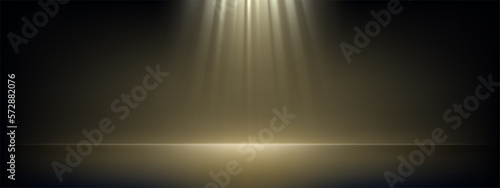 Dark wall and floor with light beam abstract background illustration