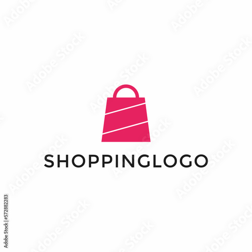 Simple Shopping Bag, Online Shop, Sale Logo Design Template