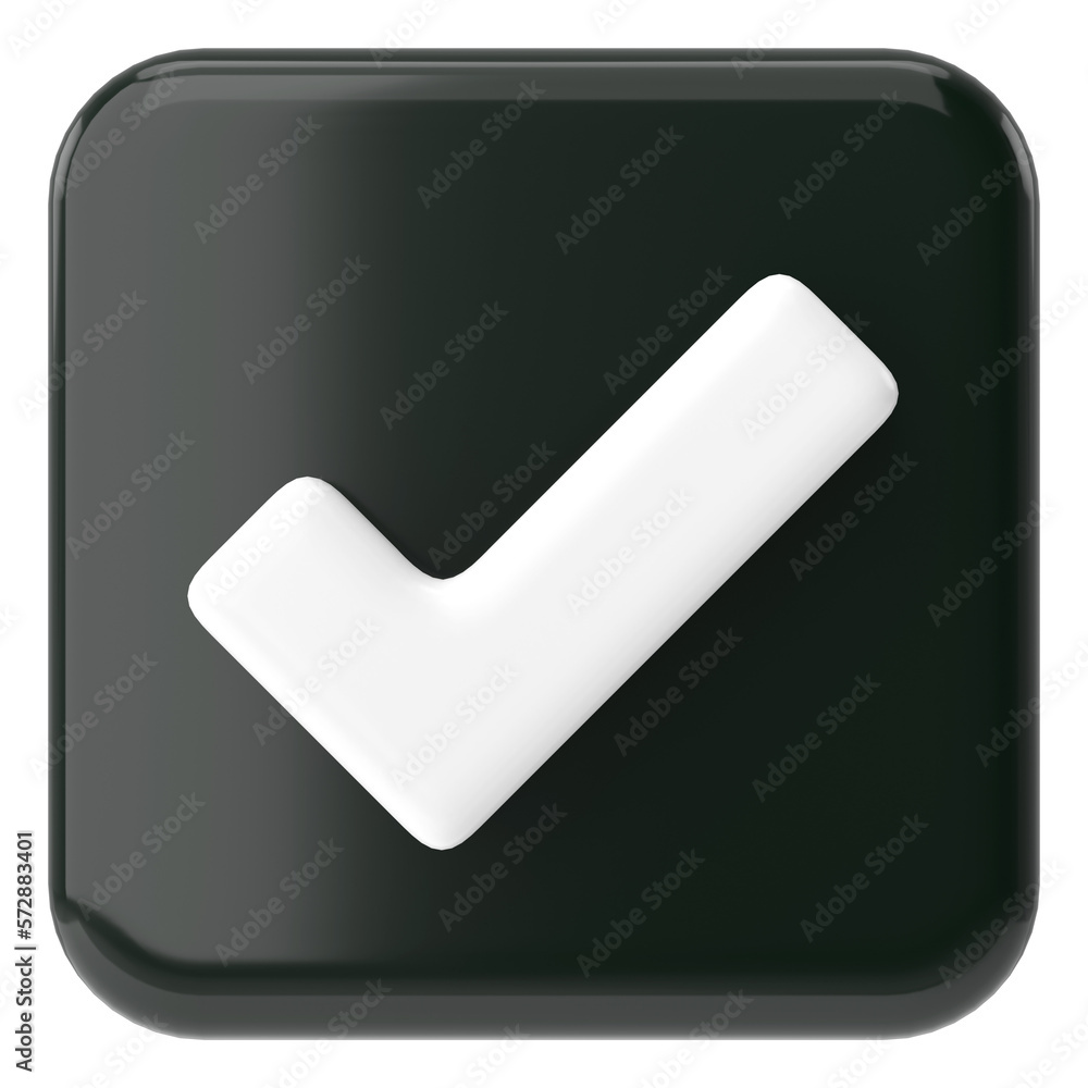 Check box icon. 3D check list. 3D illustration. Check box icon. 3D check list. 3D illustration.