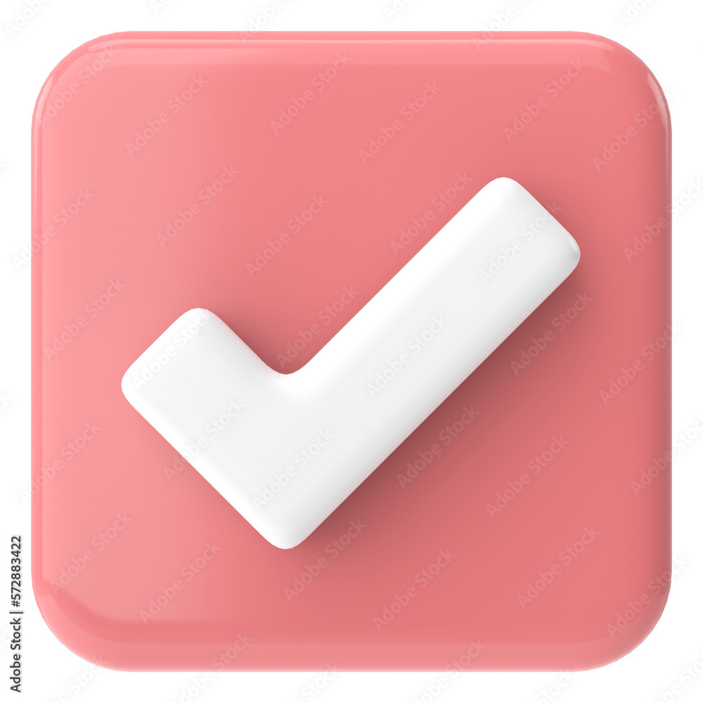 Check box icon. 3D check list. 3D illustration. Check box icon. 3D check list. 3D illustration.