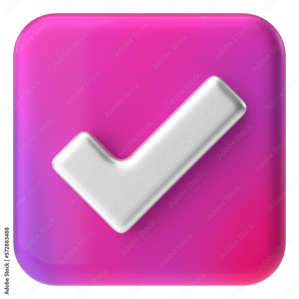 Check box icon. 3D check list. 3D illustration. Check box icon. 3D check list. 3D illustration.