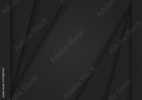 Abstract black paper background design with shadow