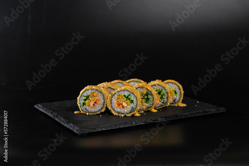 sushi rolls on a plate