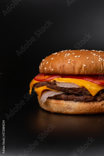 hamburger and fries