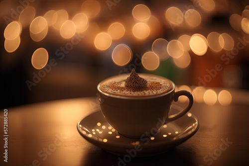 coffee beans isolated on a table bokeh,, generative artificial intelligence, generative artificial intelligence 