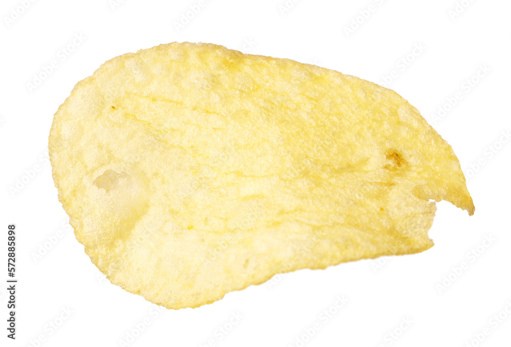 Single potato chip isolated on white background. Single potato chip isolated on white background.