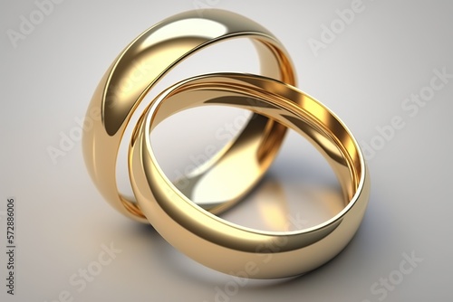 Wedding golden rings isolated․ Ai. Display of jewelry illustration