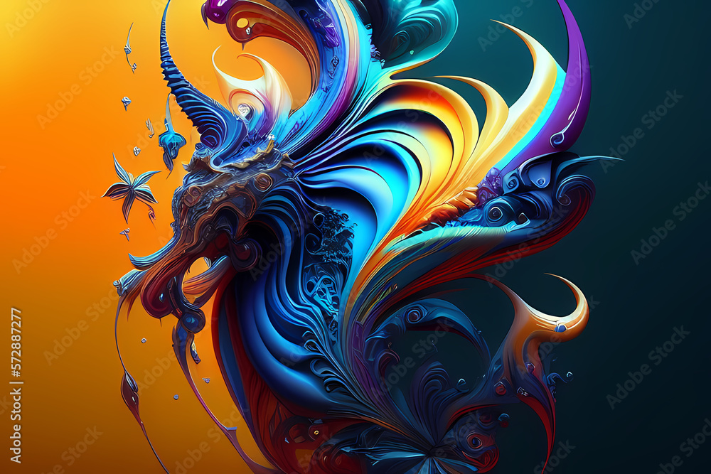abstract background with smooth colorful dragon for wallpaper, poster, business., website 
