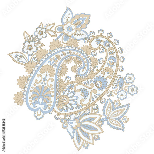 Paisley Floral oriental ethnic Pattern. Vector Damask Ornament