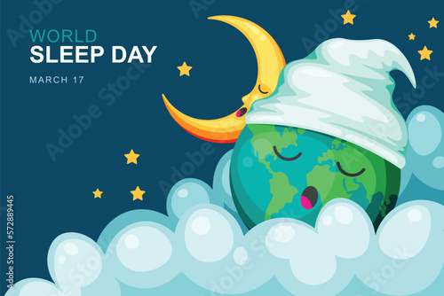World Sleep Day background.