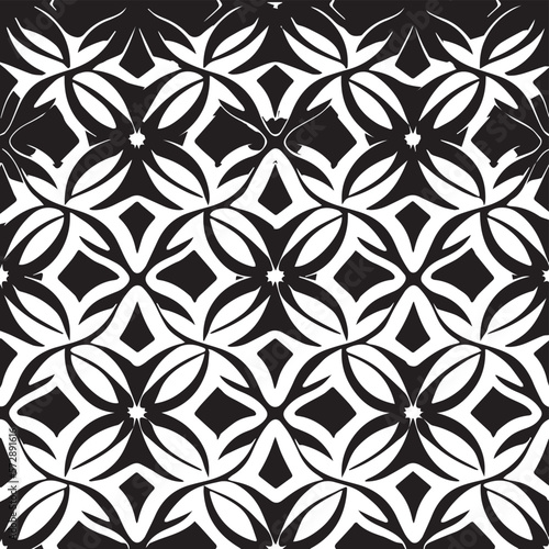 Stylish black and white lattice pattern with an artistic optical illusion effect, perfect for trendy and modern design projects