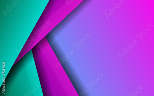 Abstract overlap layer papercut blue and magenta color background vector