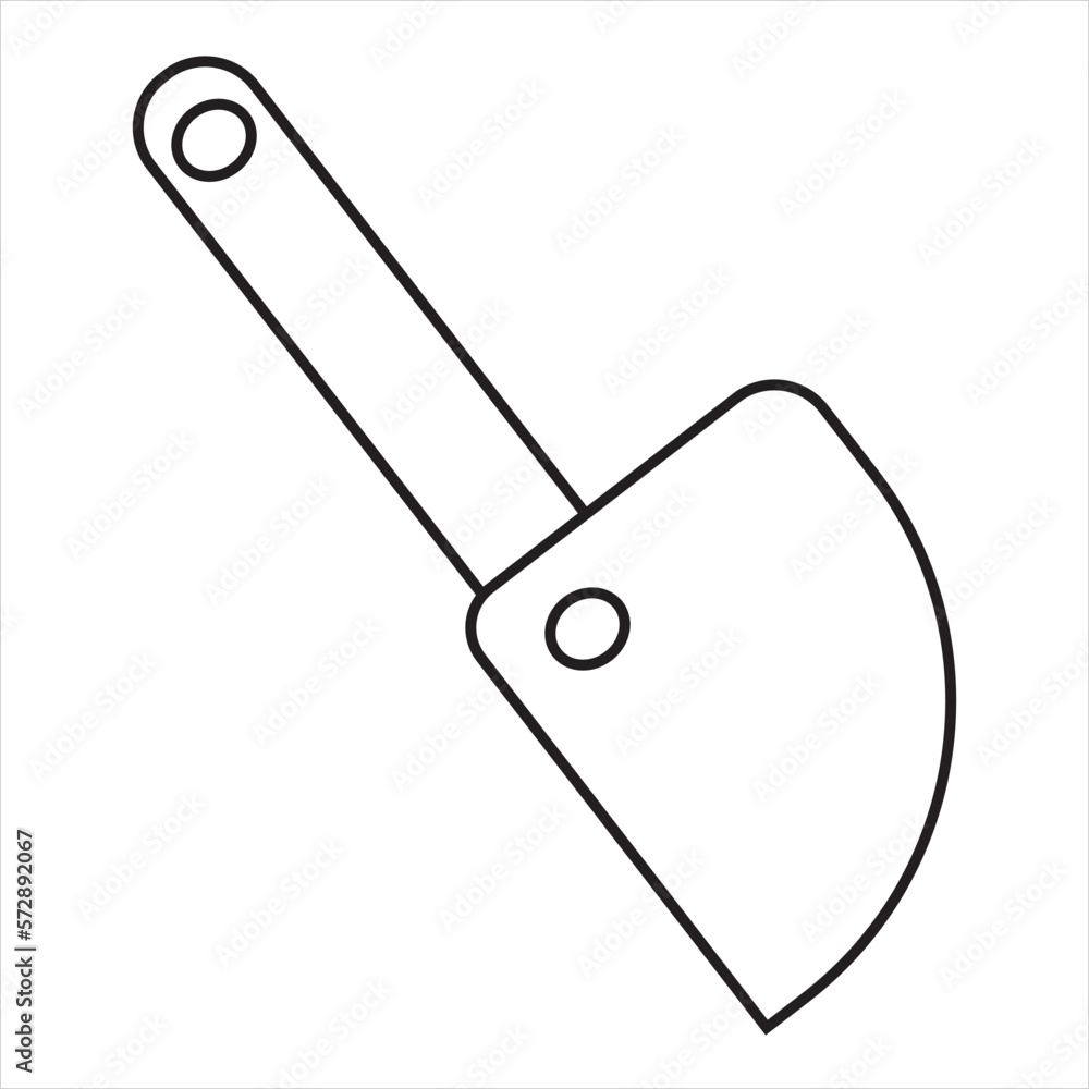 Vector, Image of big knife, Black and white color, with transparent background Vector, Image of big knife, Black and white color, with transparent background