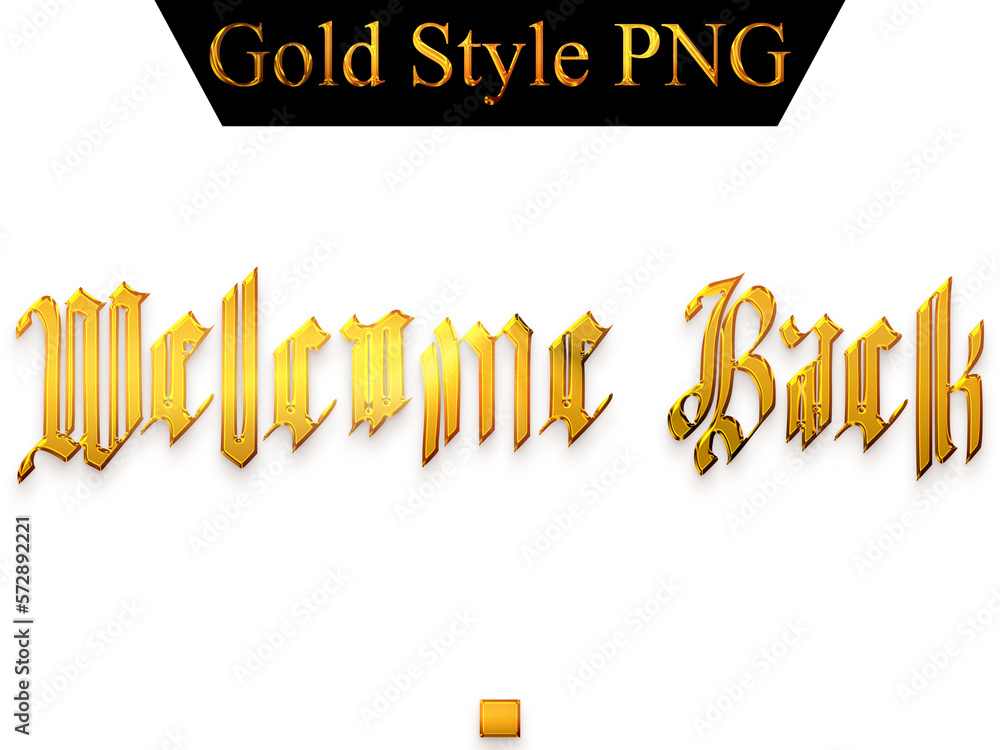 Welcome Back in Gold Bold Text Typography Transparent PNG 