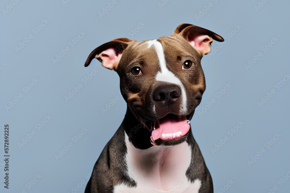 Brown Pit Bull looking to the camera Generative AI Brown Pit Bull looking to the camera Generative AI
