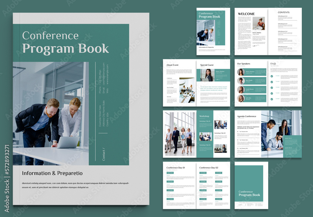 Conference Agenda Layout Stock Template Adobe Stock