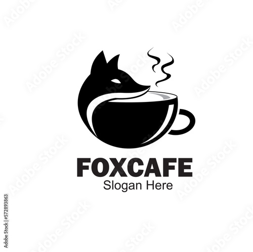 fox cafe logo design concept