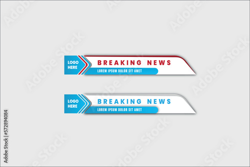 Modern geometric lower third banner template design. Colorful lower thirds set template vector. 