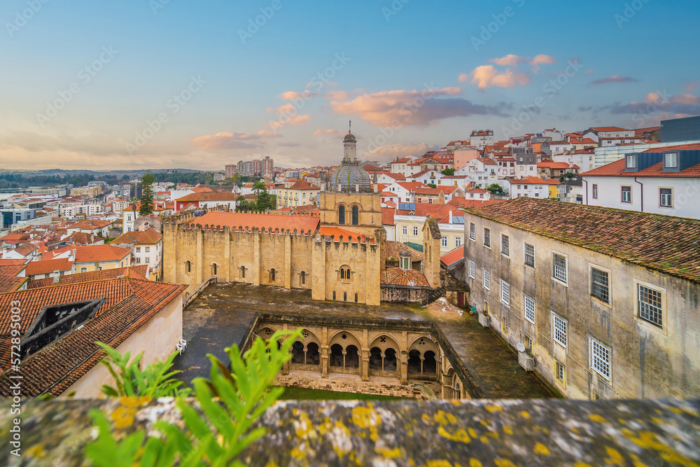 Coimbra city skyline, cityscape of Portu