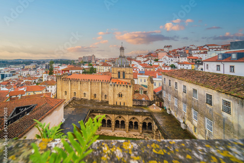 Coimbra city skyline, cityscape of Portu
