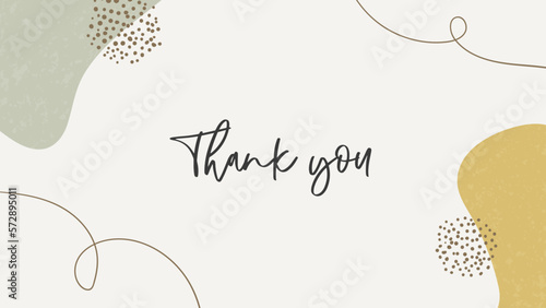 Thank you card, presentations vector template. Organic shapes earth tone minimal background