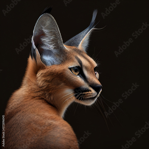 caracal created witch Generative AI technology photo