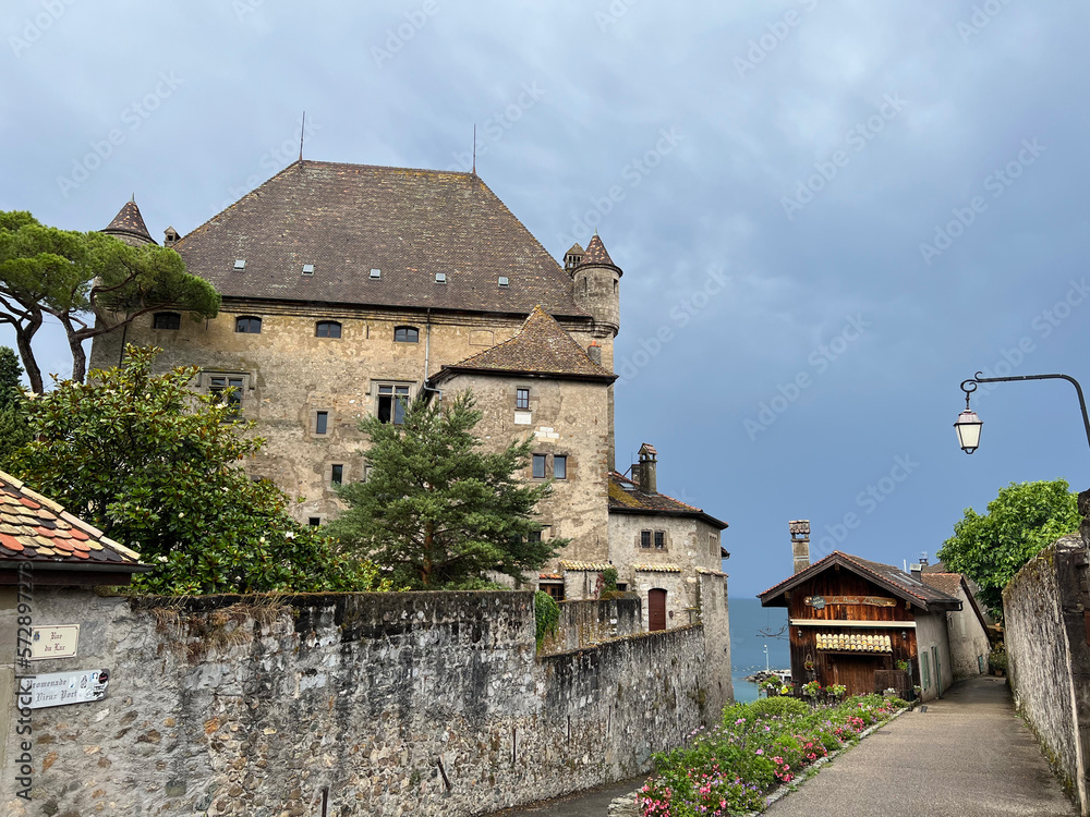 Castle of Yvoire, a historical small town in France, Lac Leman Castle of Yvoire, a historical small town in France, Lac Leman