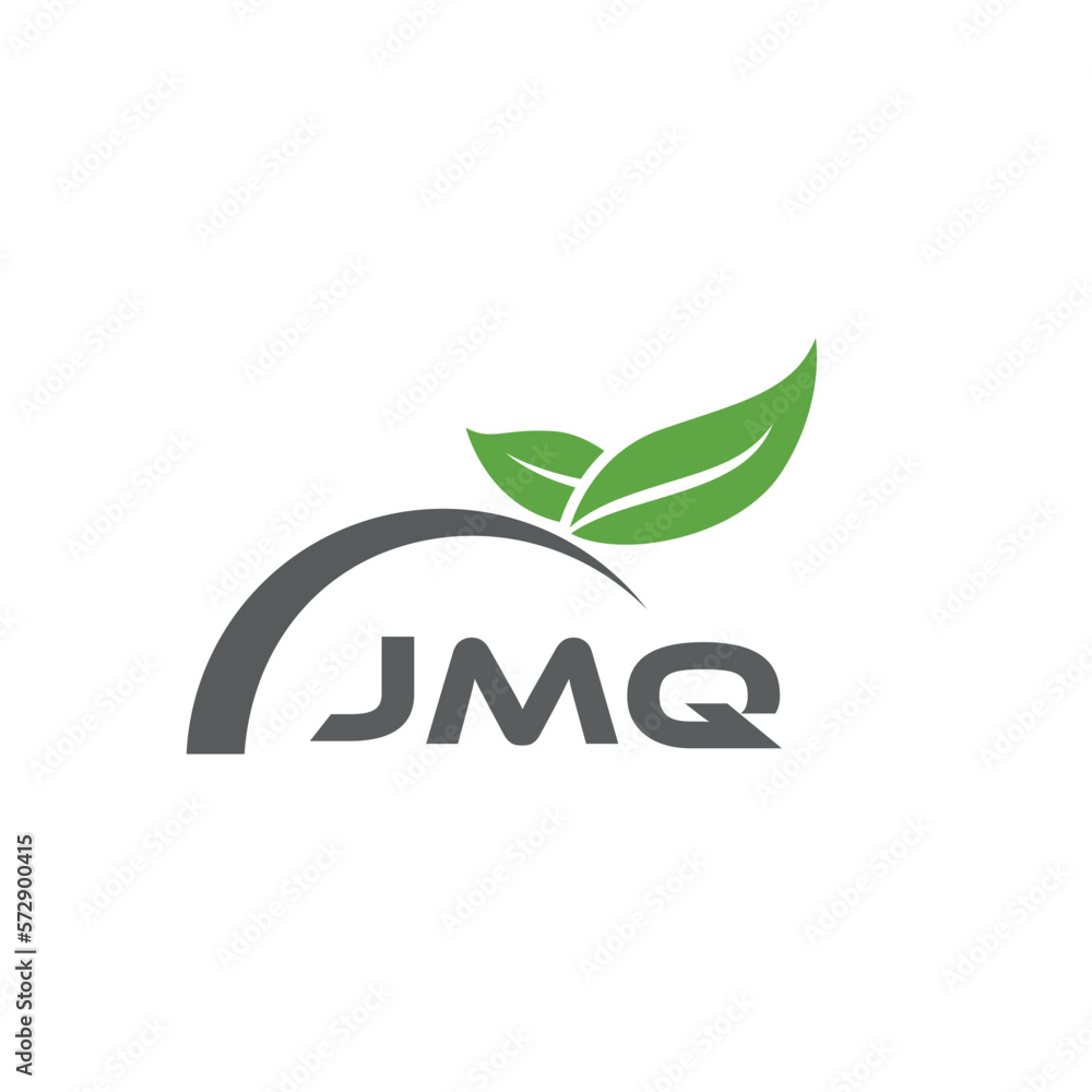 Fototapeta premium JMQ letter nature logo design on white background. JMQ creative initials letter leaf logo concept. JMQ letter design.