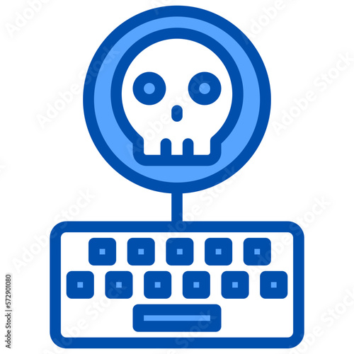 Keyboard blue outline icon