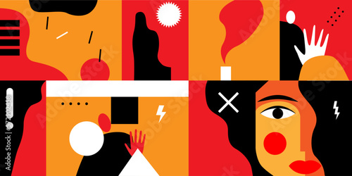 psychology of thinking , problems of modern man, riddles and mysteries abstract vector illustration