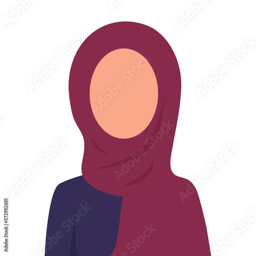 Muslim woman in a headscarf. Vector illustration in a flat style on a white background.