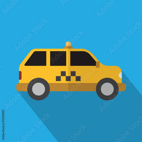 Taxi Flat Icon Vector illustration on isolated cyan background 