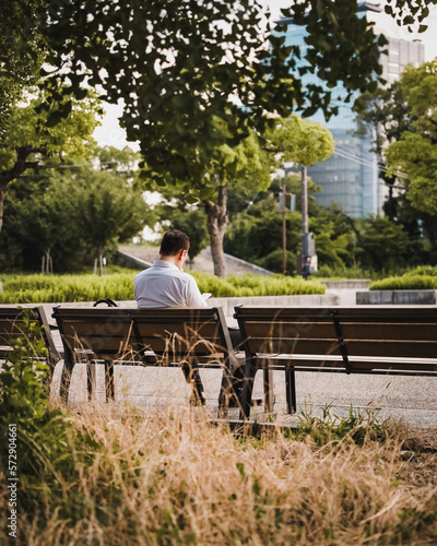 A man who is reading a book