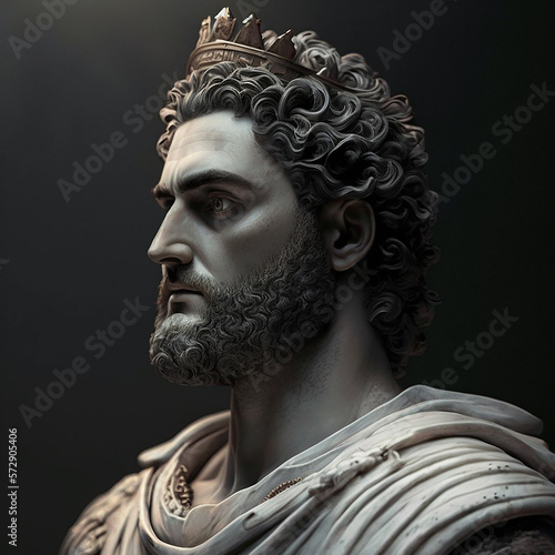 Roman empire. Roman emperor Commodus (177–192 CE).  Created with Generative AI technology.