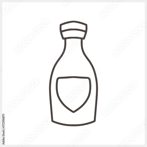 Doodle bottle soy, milk clipart Hand drawn drink Sketch vector stock illustration EPS 10