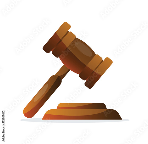 judge wood hammer vector illustration