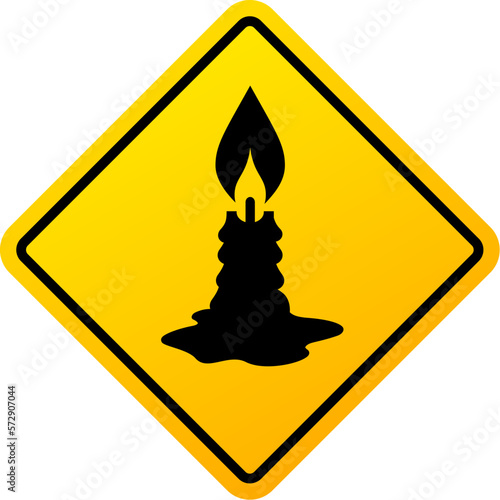 Fire safety sign, never leave candles unattended