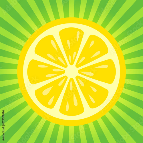 Lemon slice vector cartoon