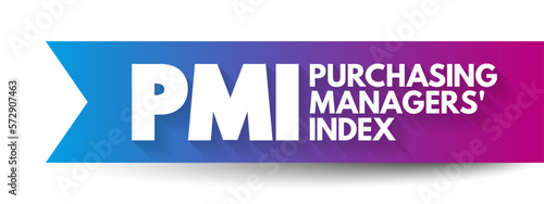PMI Purchasing Managers' Index - economic indicators derived from monthly surveys of private sector companies, acronym text concept background