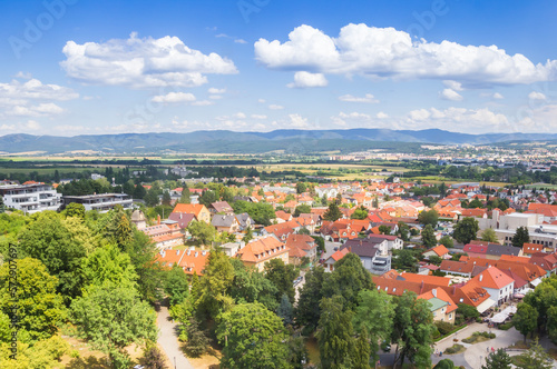View over the city and surrounding mountain landscape of Bojnice, Slovakia