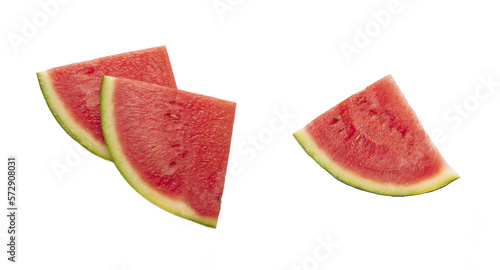 Watermelon pieces isolated on transparent background