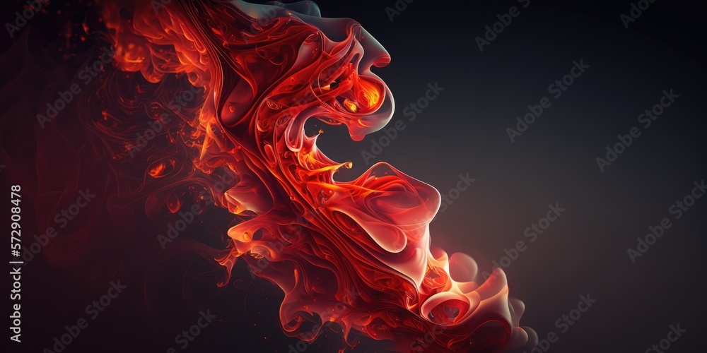 Fiery liquid flames burning hot with intense waves of flame abstract background wallpaper - generative AI.