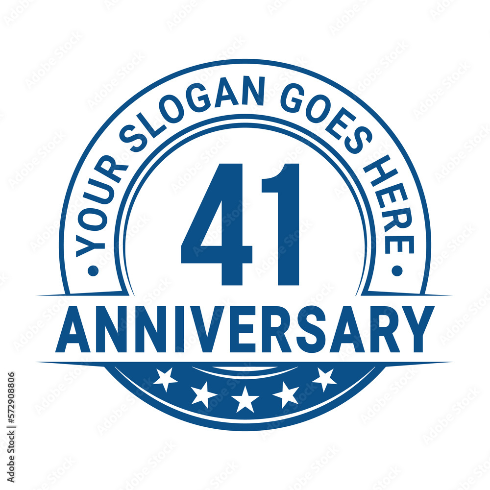 41 years anniversary logo design template. Vector illustration.
41 years anniversary logo design template. Vector illustration.