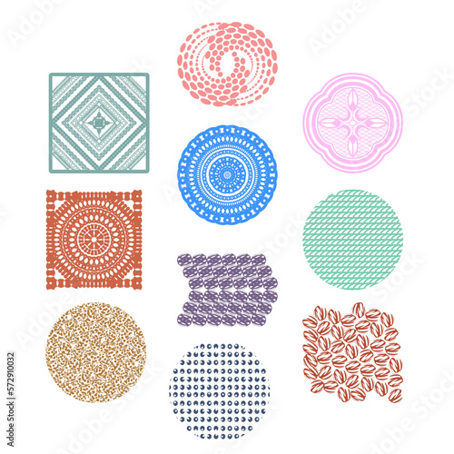 Abstract pattern shapes, Mandala.