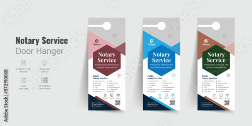 Notary service door hanger template, Notary public signing agent roll up banner