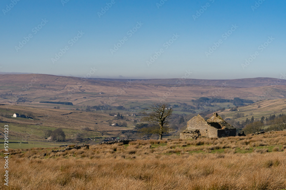 Fototapeta premium View over South Tyne valley near Garrigill in Cumbria