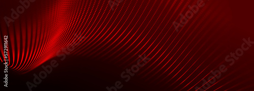 Digital technology background. Dynamic wave of glowing points. Futuristic background for presentation design. 3d Widescreen